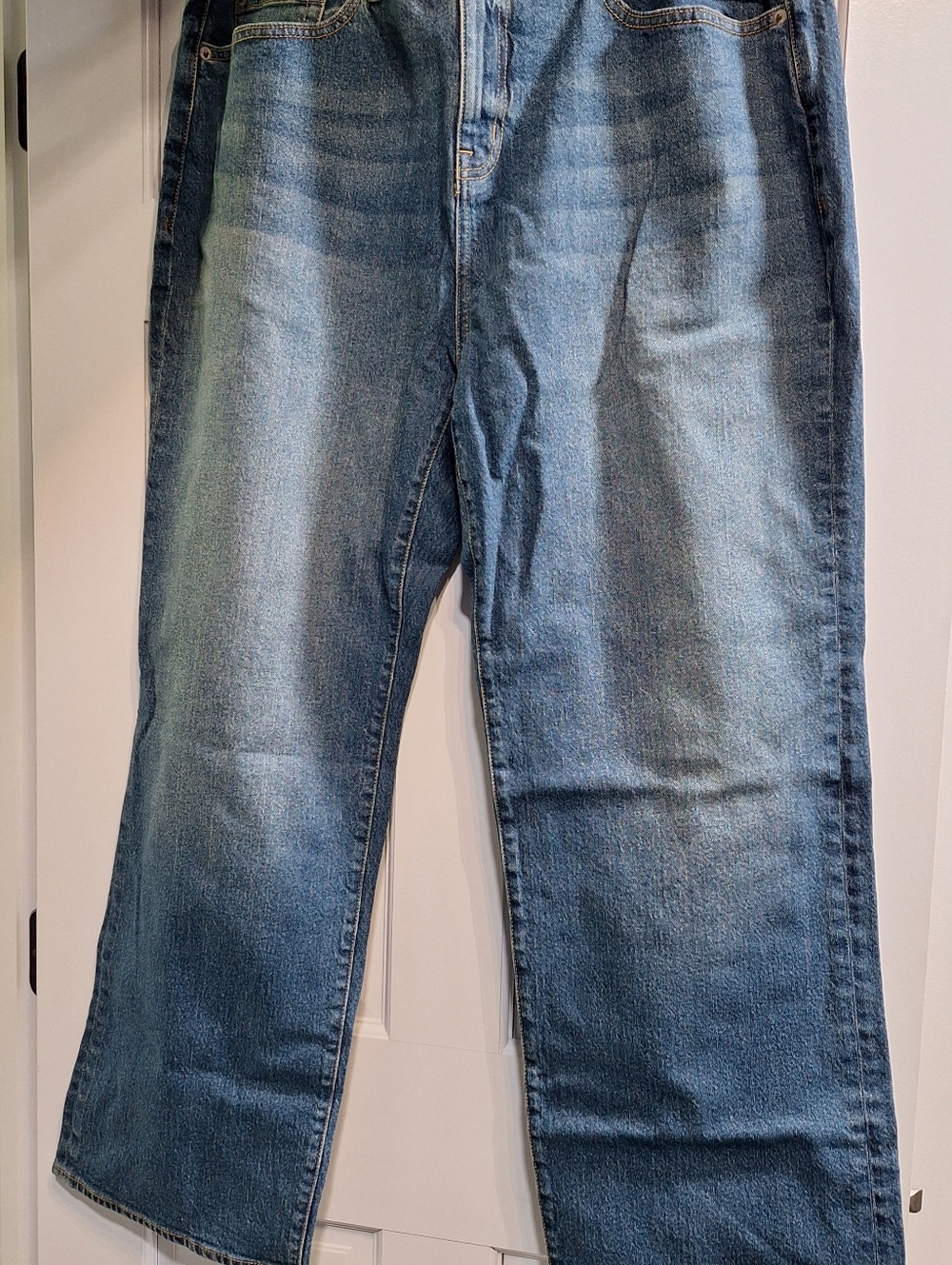Classic Women's High Rise Straight Leg Blue Denim Jeans